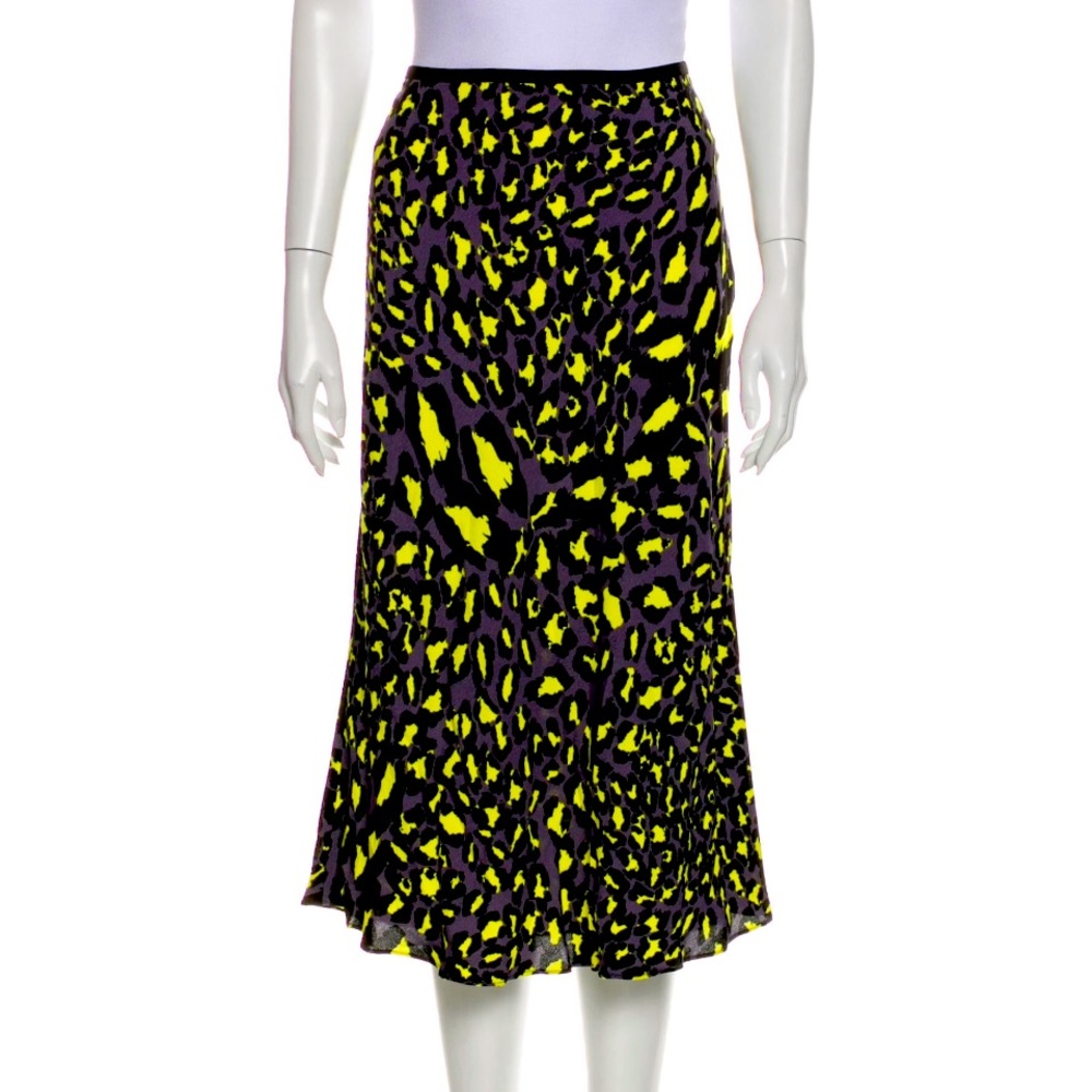 DVF animal print midi skirt